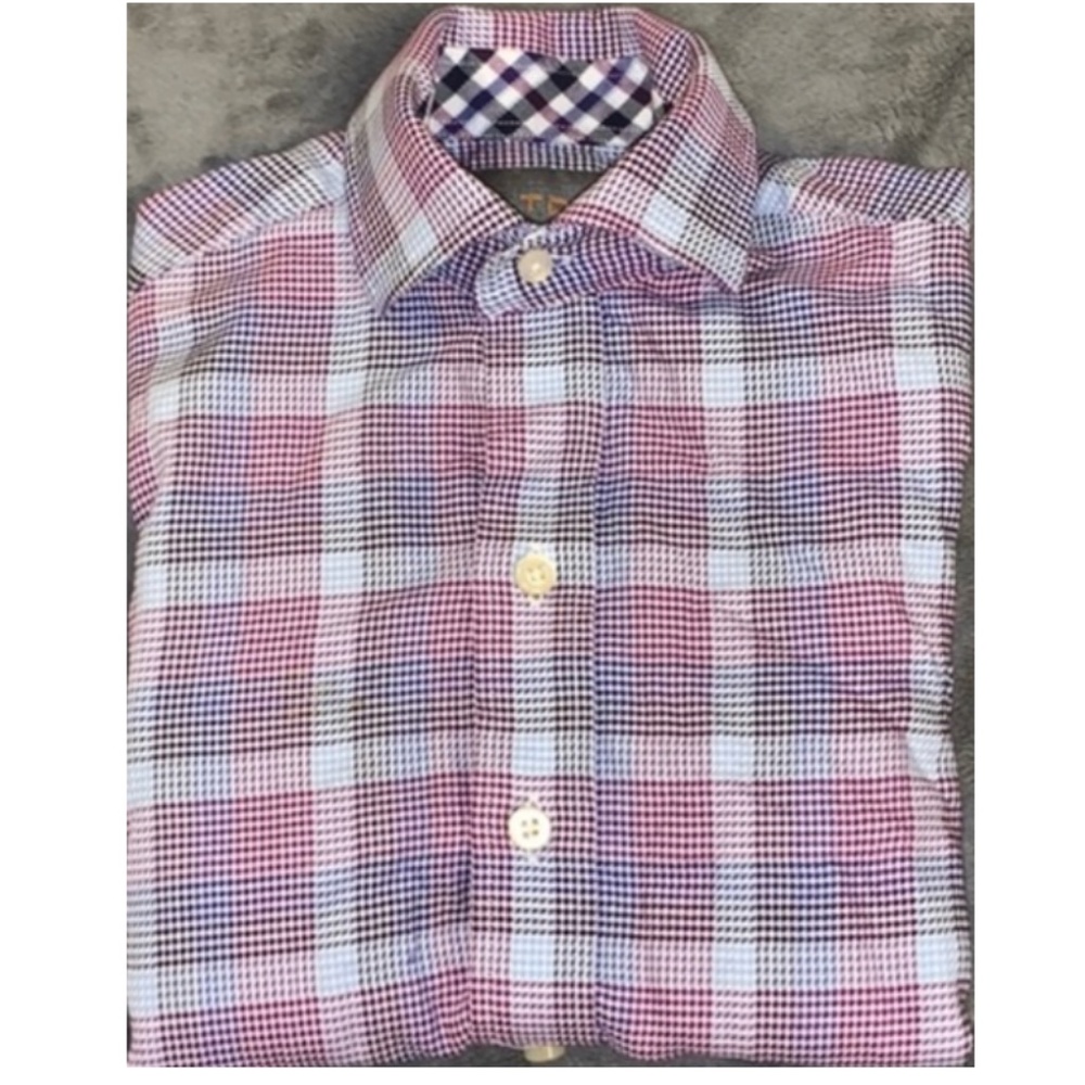 Thomas Dean Long Sleeve Button Down Dress Shirt